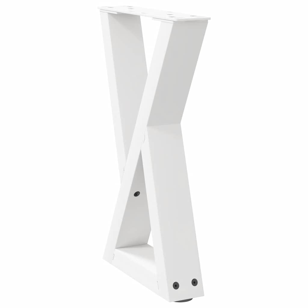 vidaXL Coffee Table Legs 2 pcs White 28x(42-43.3) cm Steel