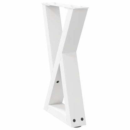 vidaXL Coffee Table Legs 2 pcs White 28x(42-43.3) cm Steel