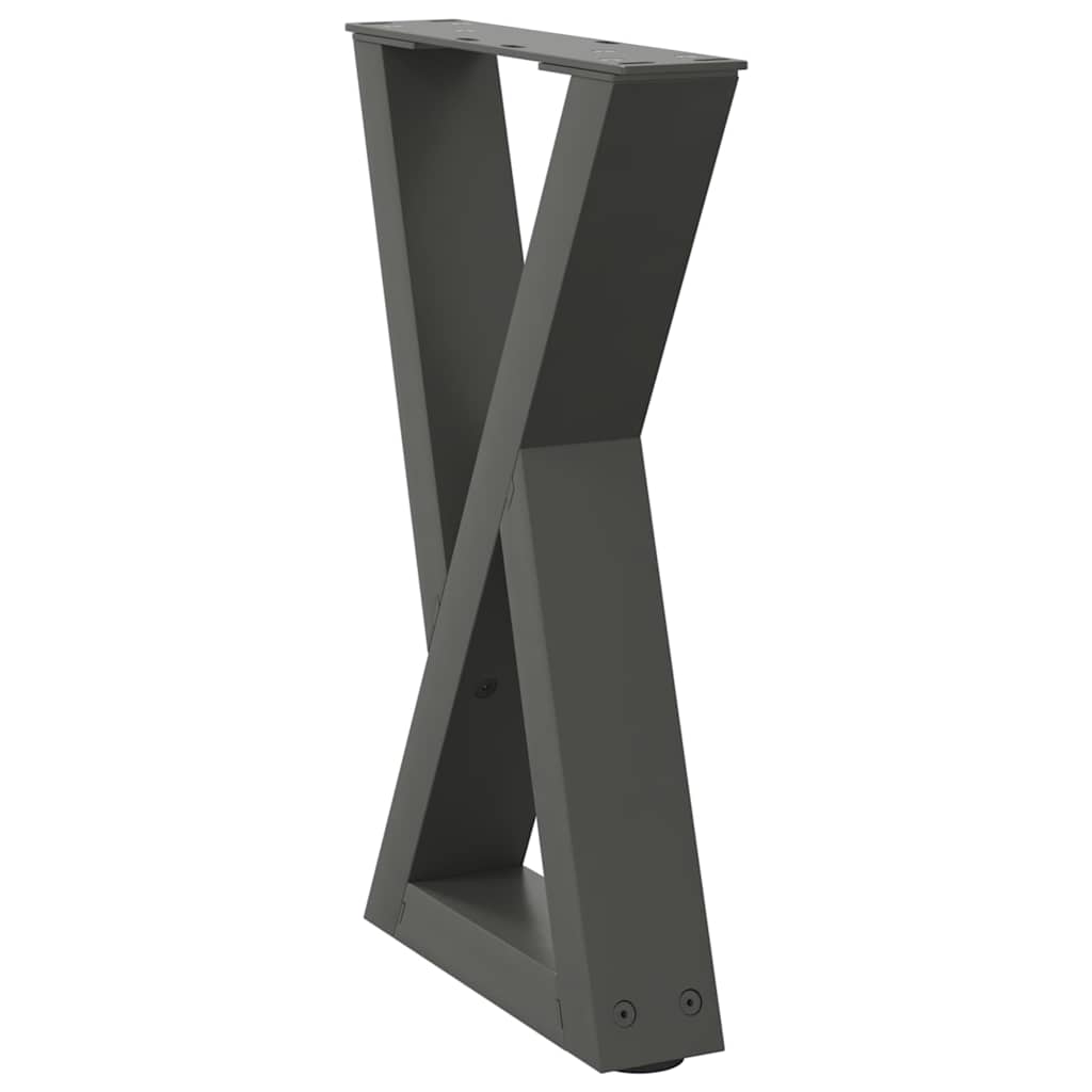 vidaXL Coffee Table Legs 2 pcs Anthracite 28x(42-43.3) cm Steel