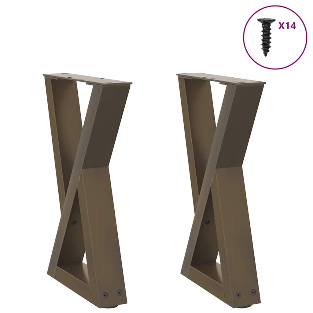 vidaXL Coffee Table Legs 2 pcs Natural Steel 28x(42-43,3) cm Steel