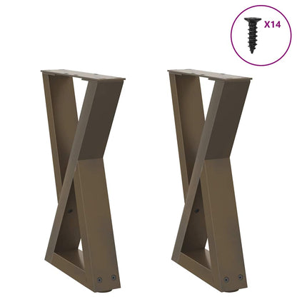 vidaXL Coffee Table Legs 2 pcs Natural Steel 28x(42-43,3) cm Steel