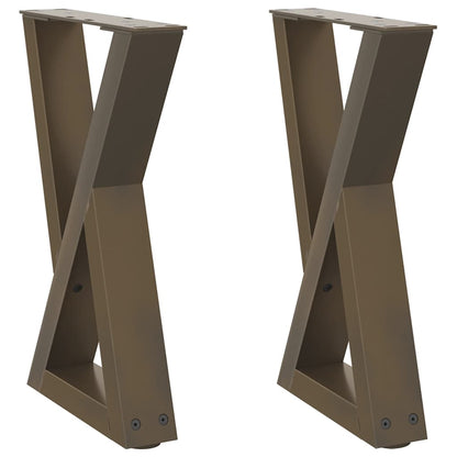 vidaXL Coffee Table Legs 2 pcs Natural Steel 28x(42-43.3) cm Steel