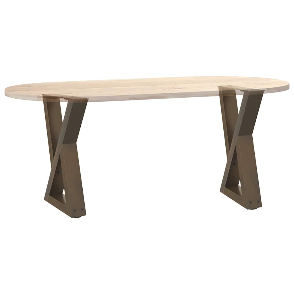 vidaXL Coffee Table Legs 2 pcs Natural Steel 28x(42-43,3) cm Steel