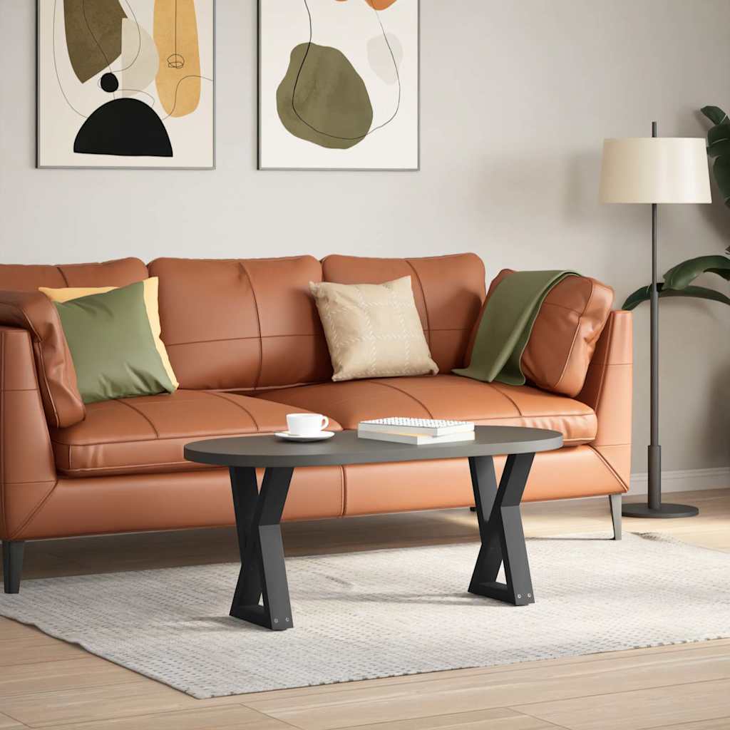 vidaXL Coffee Table Legs 2 pcs Black 38x(42-43.3) cm Steel