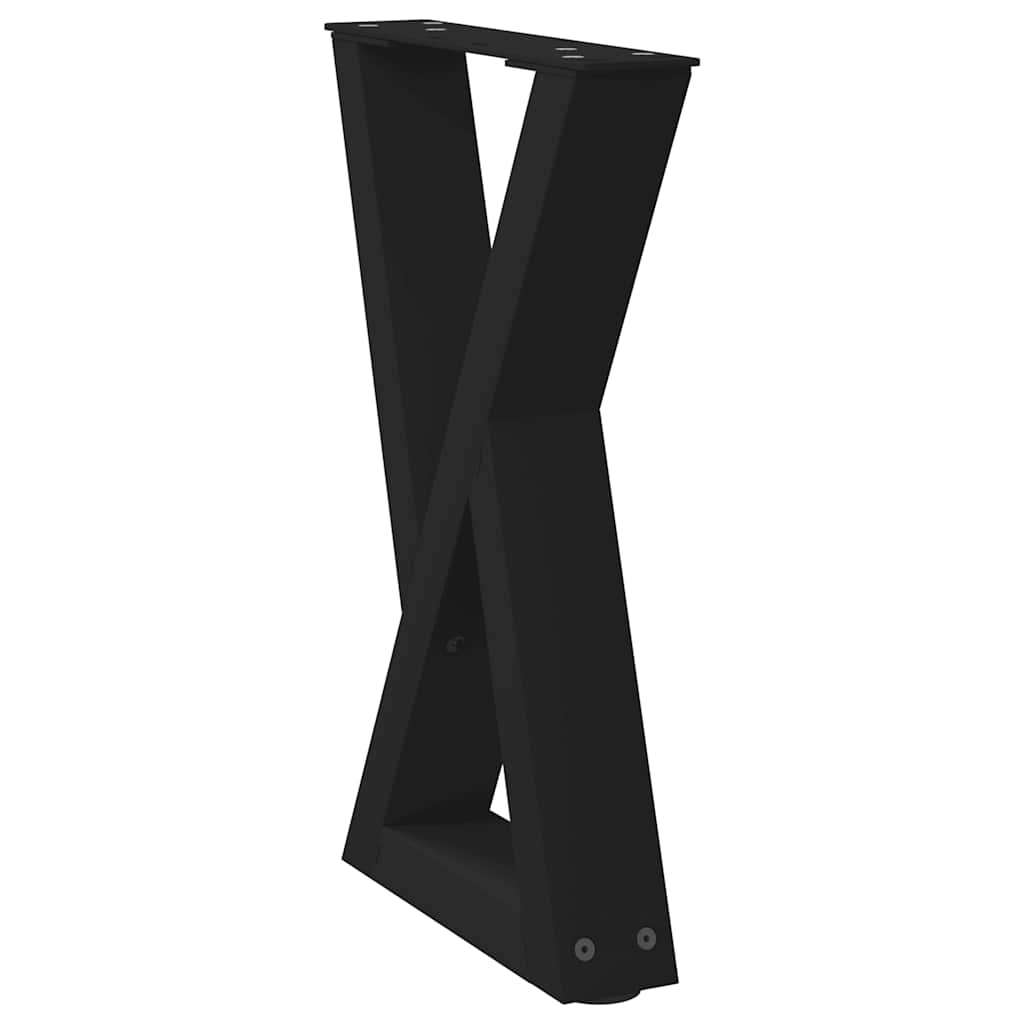 vidaXL Coffee Table Legs 2 pcs Black 38x(42-43.3) cm Steel