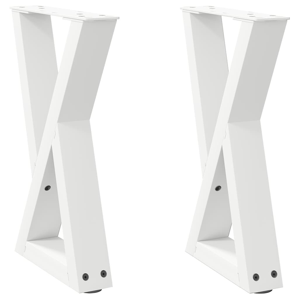 vidaXL Coffee Table Legs 2 pcs White 38x(42-43,3) cm Steel