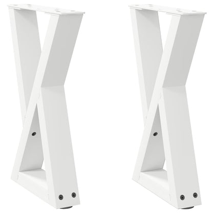 vidaXL Coffee Table Legs 2 pcs White 38x(42-43,3) cm Steel