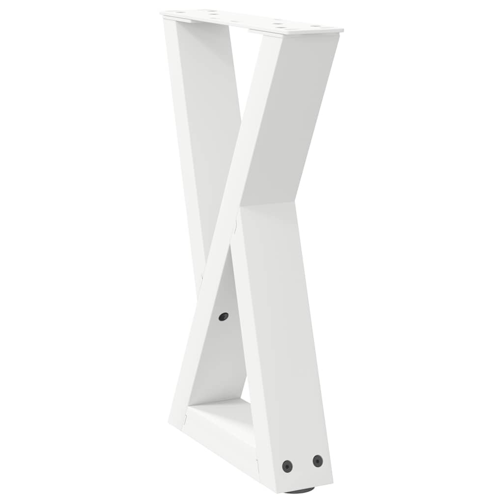 vidaXL Coffee Table Legs 2 pcs White 38x(42-43.3) cm Steel