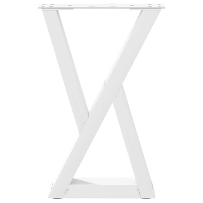 vidaXL Coffee Table Legs 2 pcs White 38x(42-43,3) cm Steel