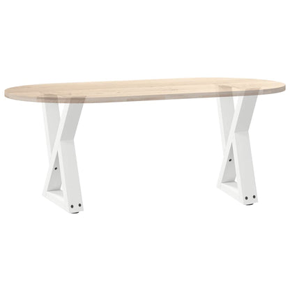 vidaXL Coffee Table Legs 2 pcs White 38x(42-43,3) cm Steel