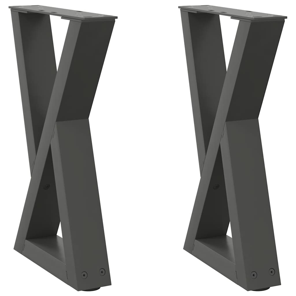 vidaXL Coffee Table Legs 2 pcs Anthracite 38x(42-43,3) cm Steel