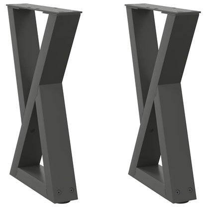 vidaXL Coffee Table Legs 2 pcs Anthracite 38x(42-43,3) cm Steel