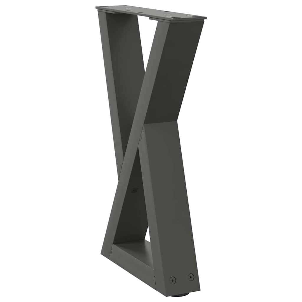 vidaXL Coffee Table Legs 2 pcs Anthracite 38x(42-43.3) cm Steel