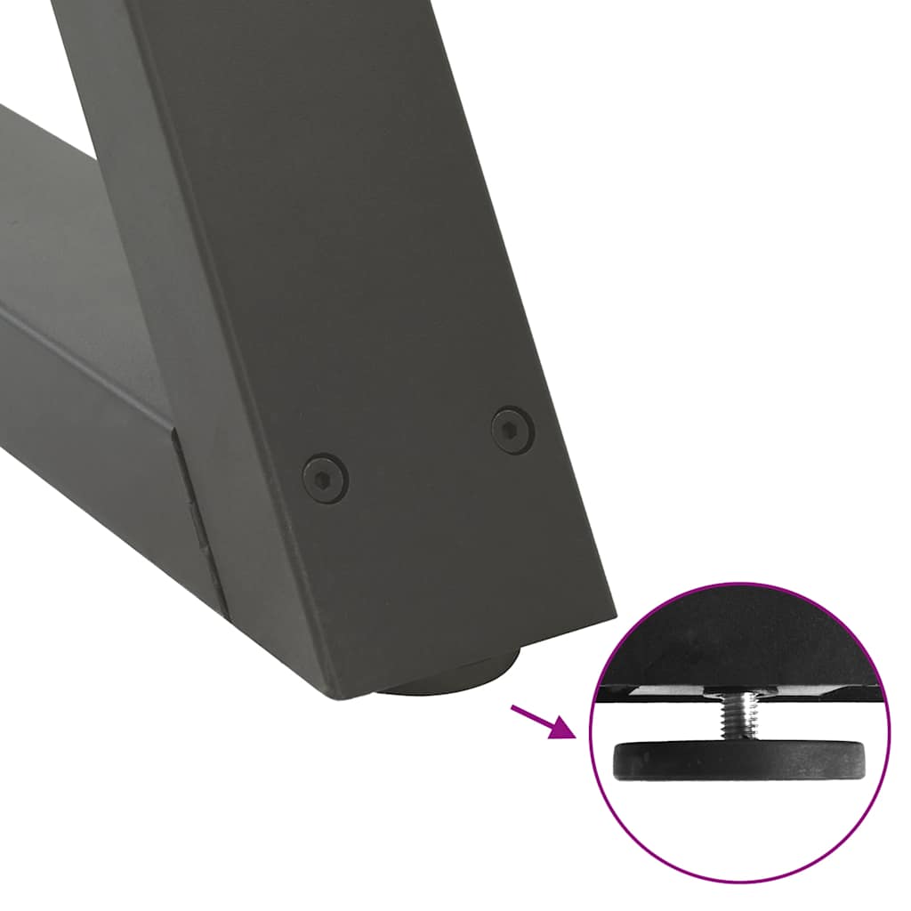 vidaXL Coffee Table Legs 2 pcs Anthracite 38x(42-43.3) cm Steel