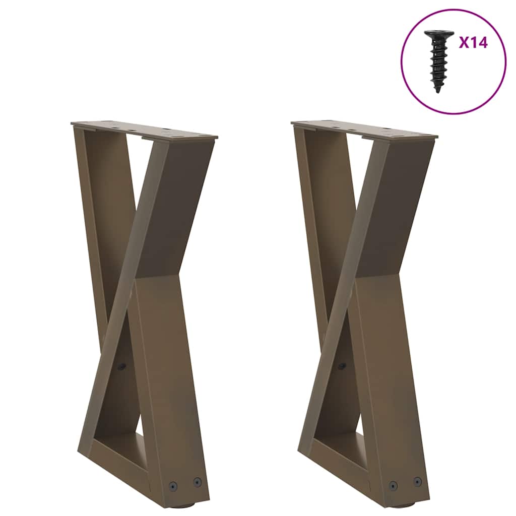 vidaXL Coffee Table Legs 2 pcs Natural Steel 38x(42-43,3) cm Steel