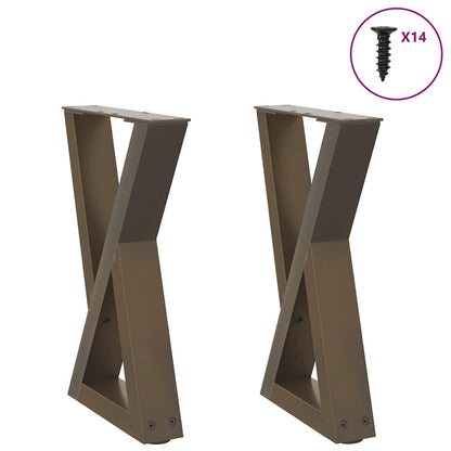 vidaXL Coffee Table Legs 2 pcs Natural Steel 38x(42-43,3) cm Steel