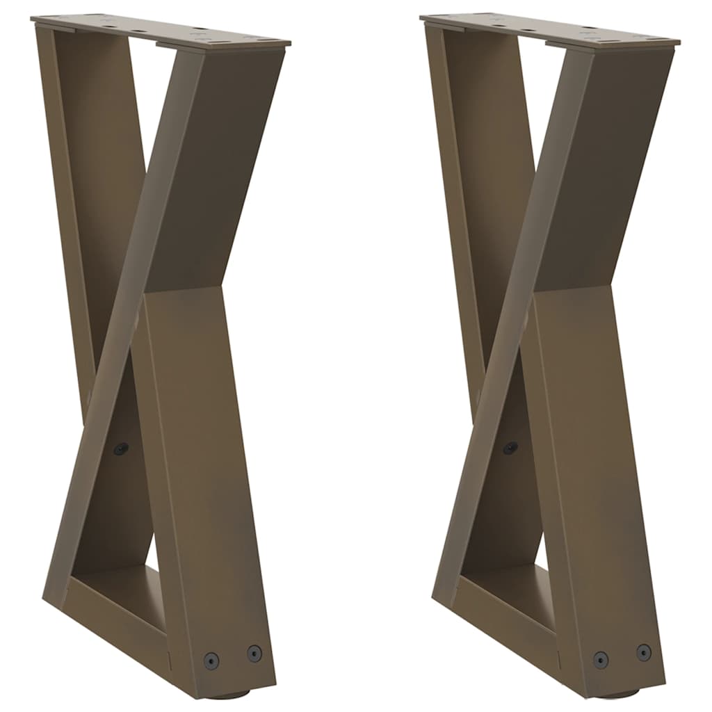 vidaXL Coffee Table Legs 2 pcs Natural Steel 38x(42-43.3) cm Steel