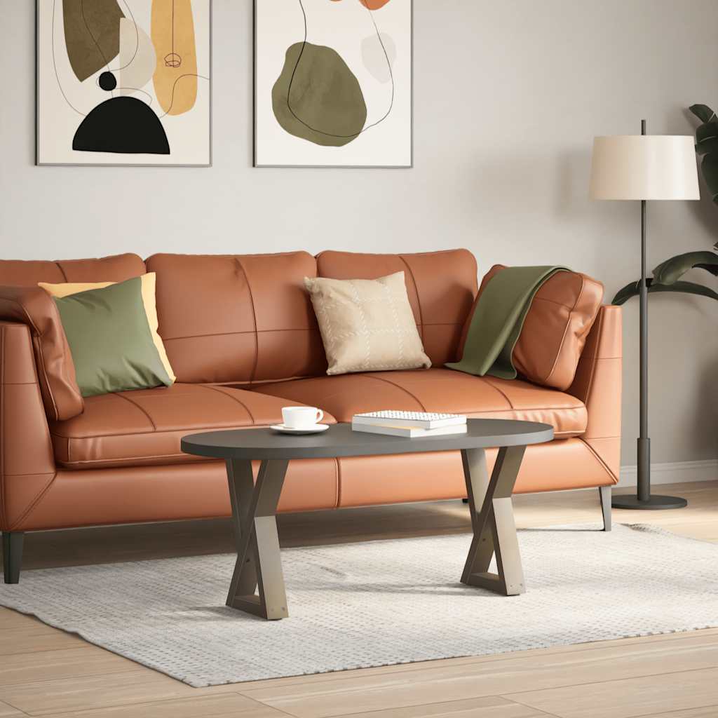 vidaXL Coffee Table Legs 2 pcs Natural Steel 38x(42-43,3) cm Steel