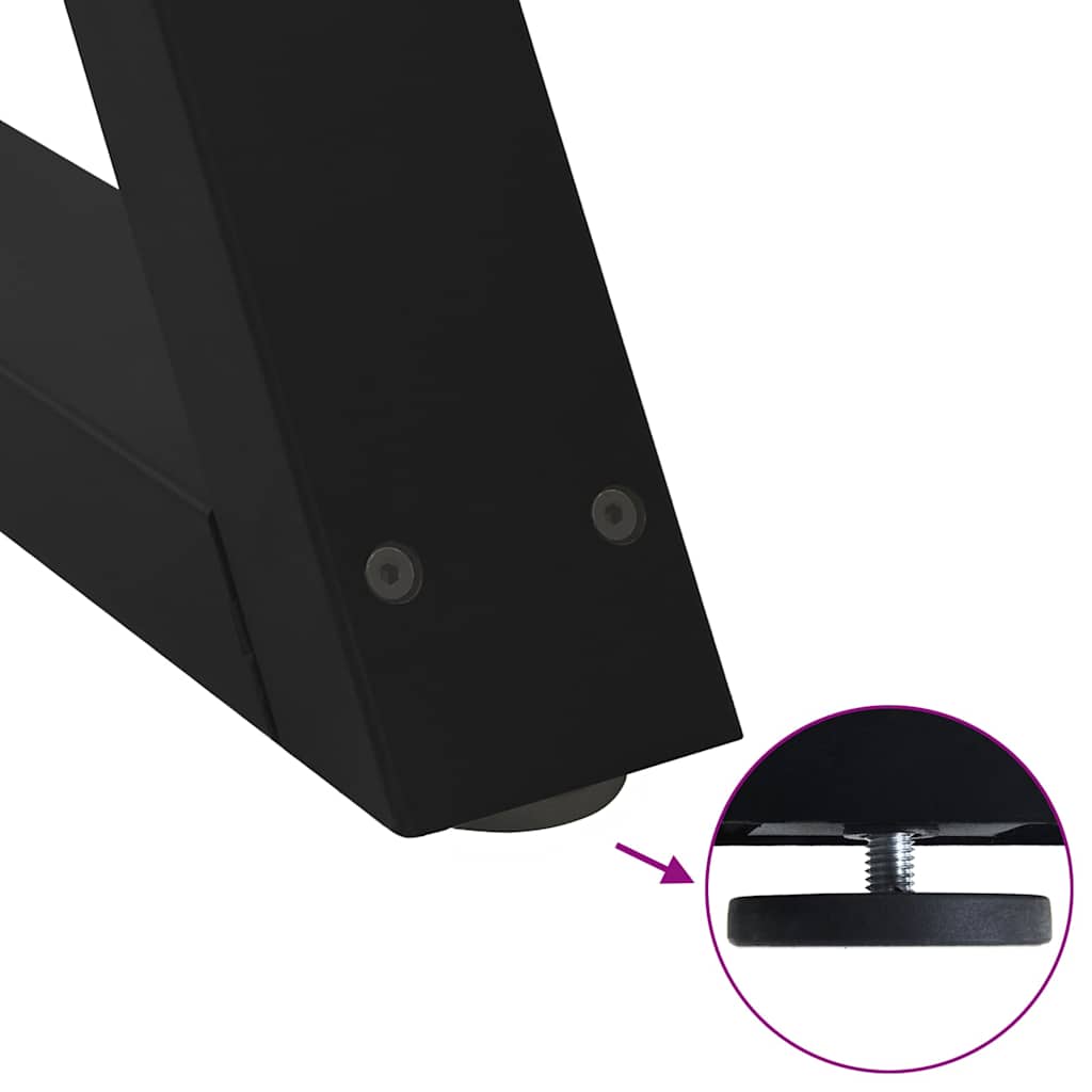 vidaXL Coffee Table Legs 2 pcs Black 50x(42-43.3) cm Steel
