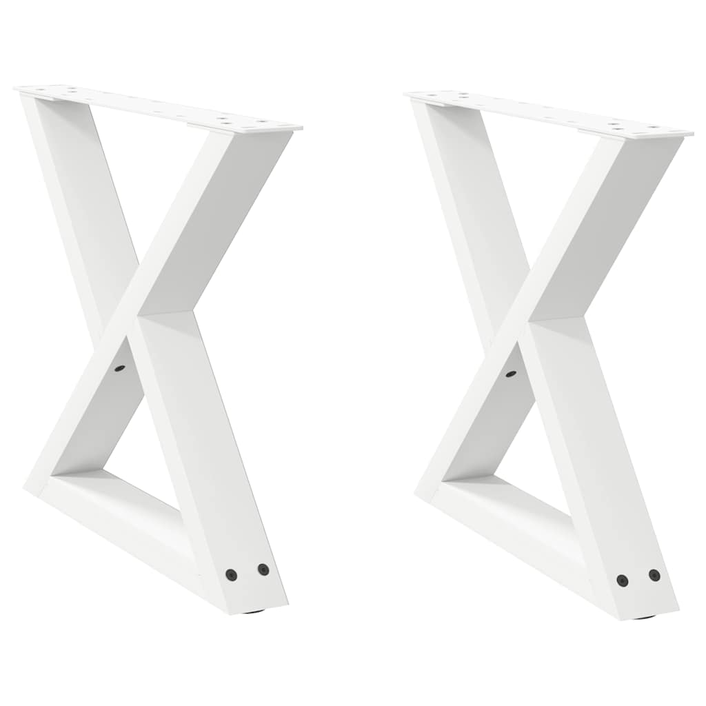 vidaXL Coffee Table Legs 2 pcs White 50x(42-43,3) cm Steel