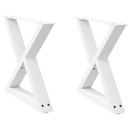vidaXL Coffee Table Legs 2 pcs White 50x(42-43,3) cm Steel