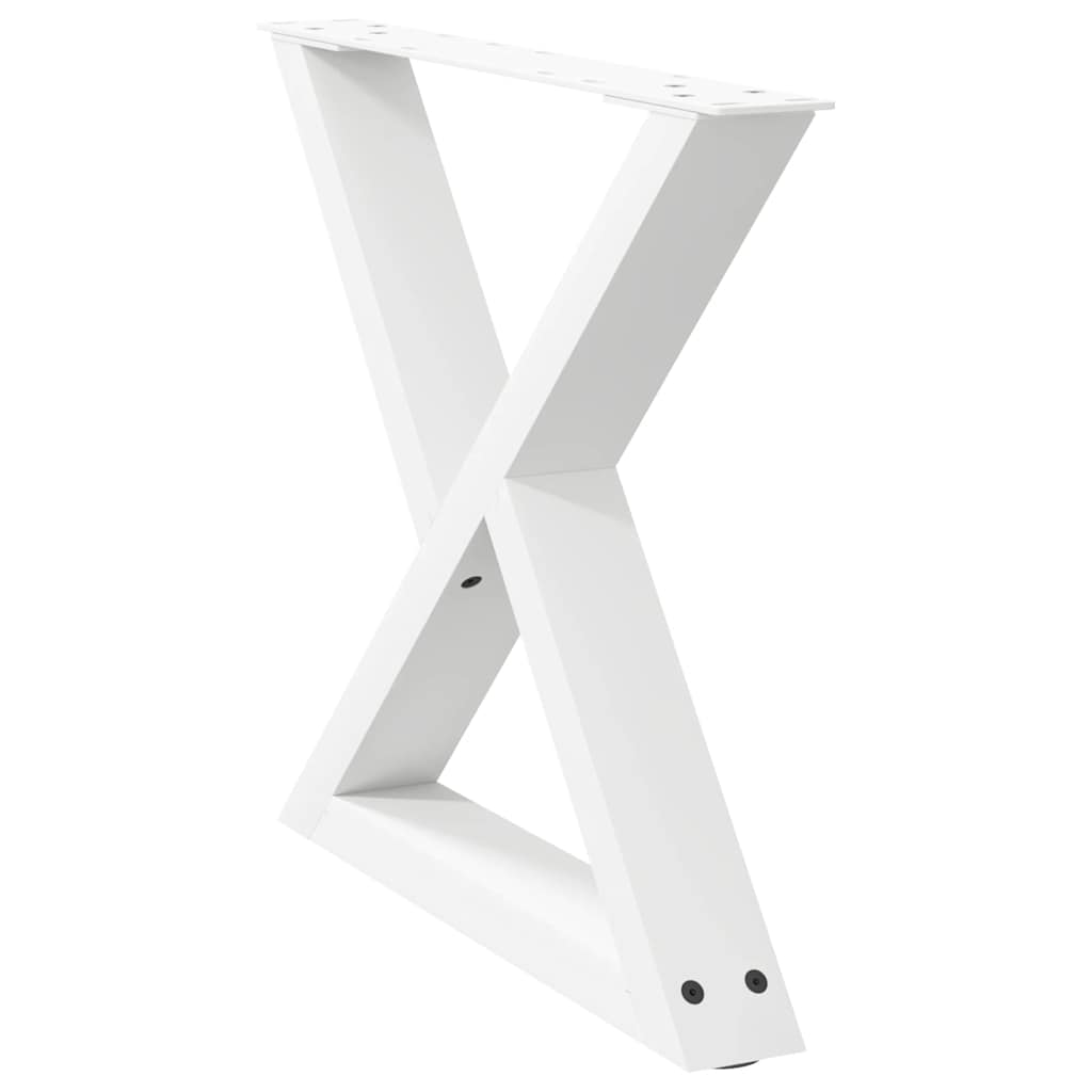 vidaXL Coffee Table Legs 2 pcs White 50x(42-43,3) cm Steel