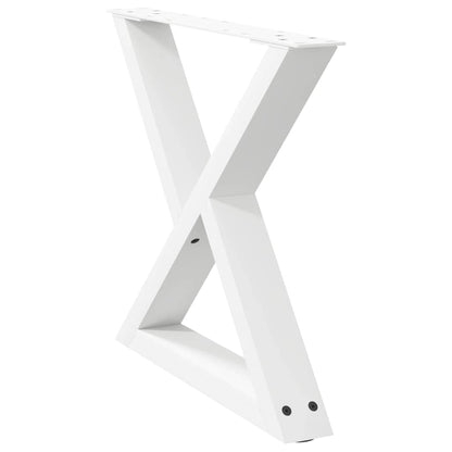 vidaXL Coffee Table Legs 2 pcs White 50x(42-43,3) cm Steel