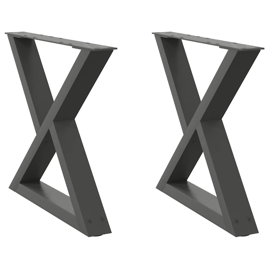 vidaXL Coffee Table Legs 2 pcs Anthracite 50x(42-43.3) cm Steel