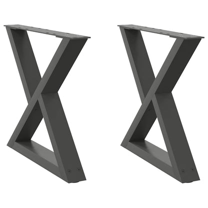 vidaXL Coffee Table Legs 2 pcs Anthracite 50x(42-43.3) cm Steel