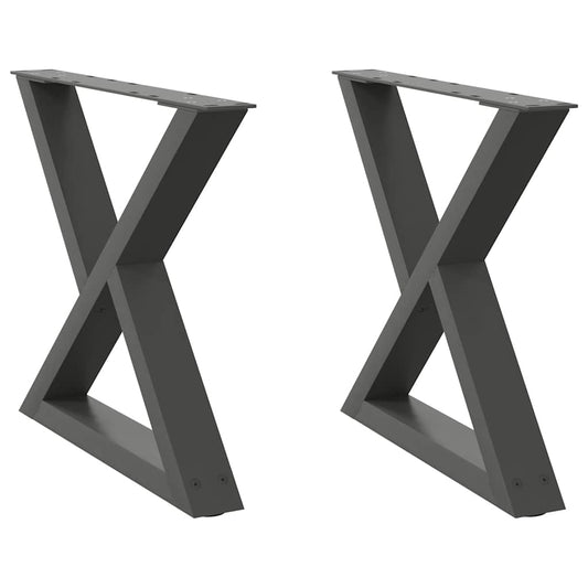 vidaXL Coffee Table Legs 2 pcs Anthracite 50x(42-43.3) cm Steel