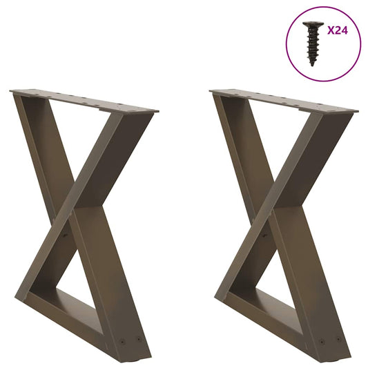 vidaXL Coffee Table Legs 2 pcs Natural Steel 50x(42-43.3) cm Steel