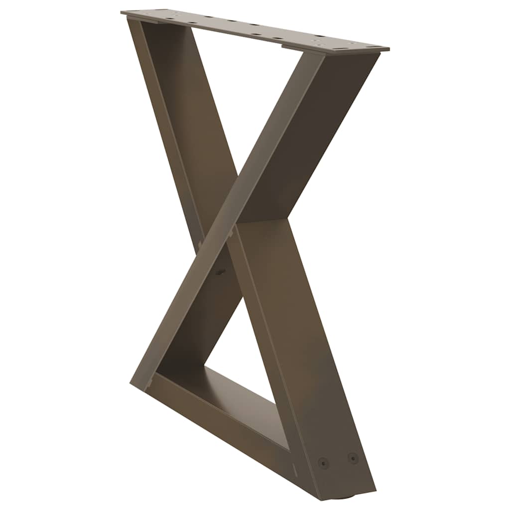 vidaXL Coffee Table Legs 2 pcs Natural Steel 50x(42-43.3) cm Steel