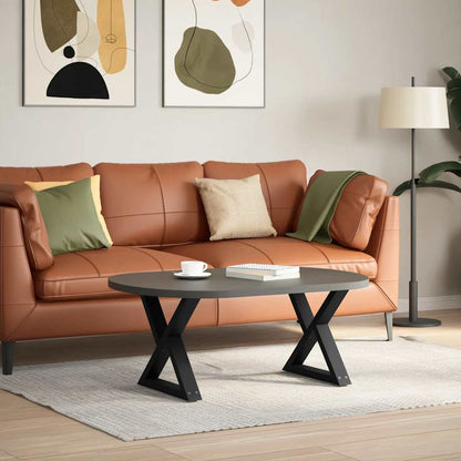 vidaXL Coffee Table Legs 2 pcs Black 60x(42-43.3) cm Steel