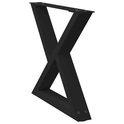 vidaXL Coffee Table Legs 2 pcs Black 60x(42-43,3) cm Steel