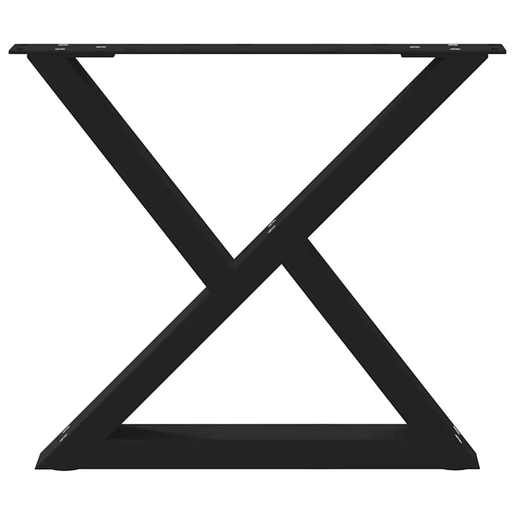 vidaXL Coffee Table Legs 2 pcs Black 60x(42-43,3) cm Steel