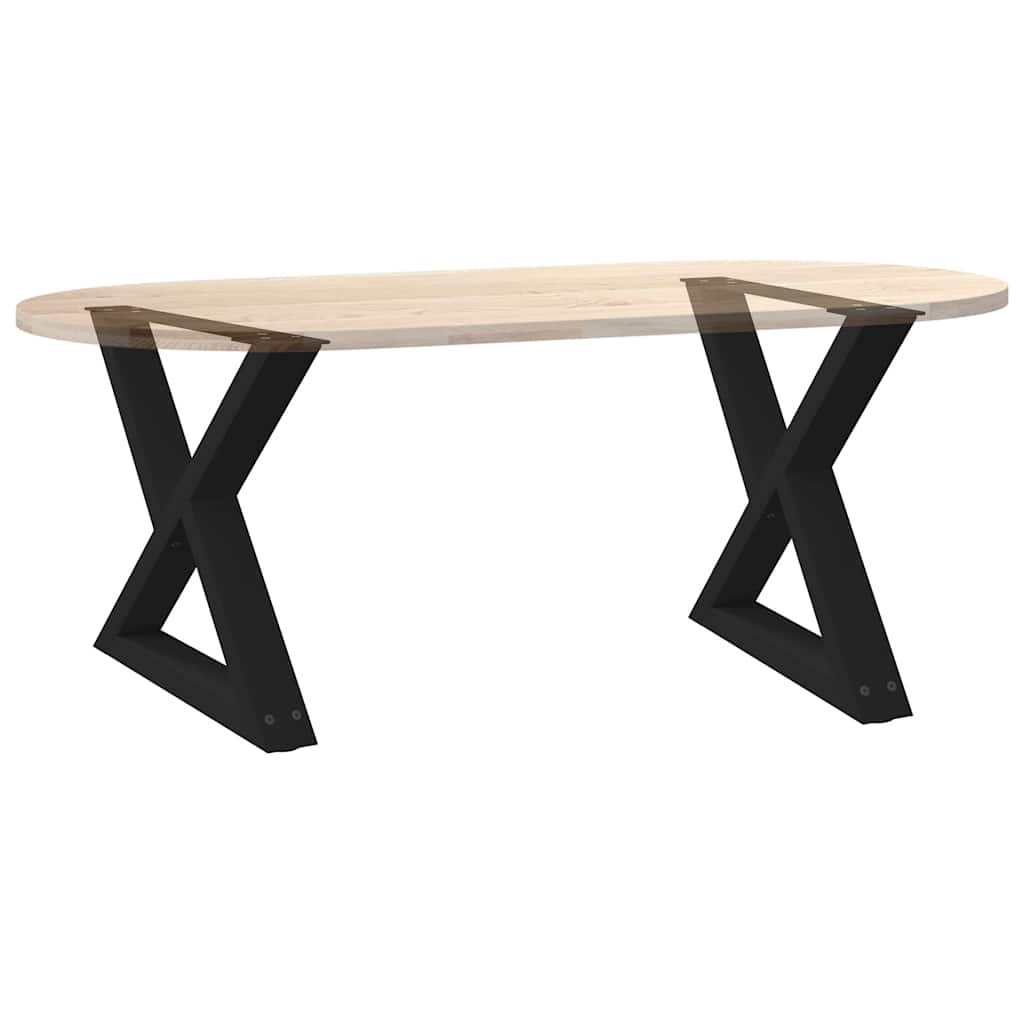 vidaXL Coffee Table Legs 2 pcs Black 60x(42-43.3) cm Steel