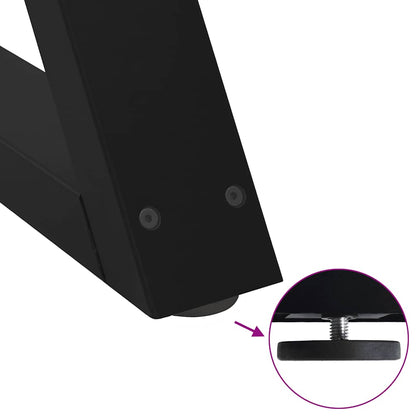 vidaXL Coffee Table Legs 2 pcs Black 60x(42-43.3) cm Steel