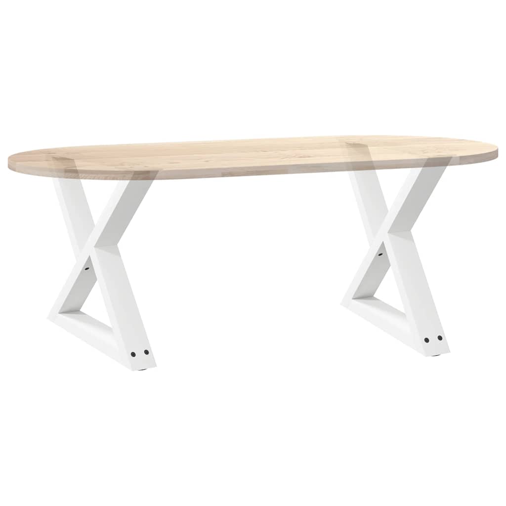 vidaXL Coffee Table Legs 2 pcs White 60x(42-43.3) cm Steel