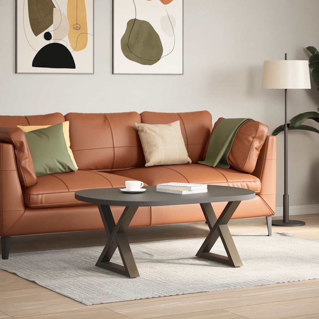 vidaXL Coffee Table Legs 2 pcs Natural Steel 60x(42-43,3) cm Steel