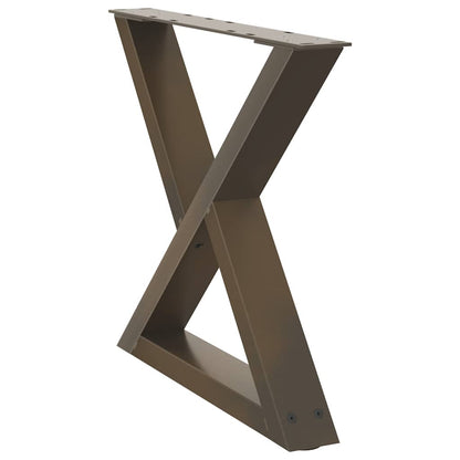 vidaXL Coffee Table Legs 2 pcs Natural Steel 60x(42-43,3) cm Steel
