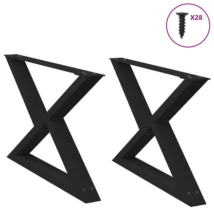 vidaXL Coffee Table Legs 2 pcs Black 70x(42-43,3) cm Steel