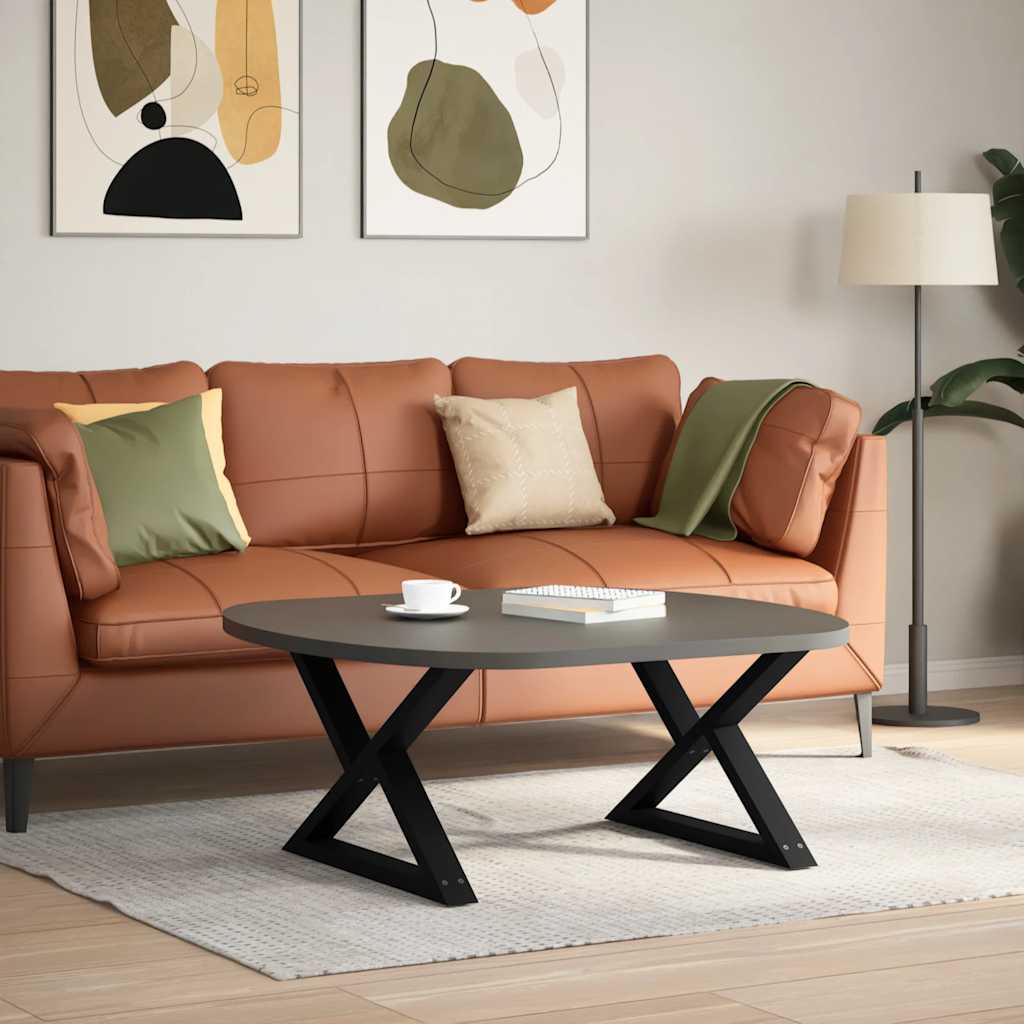 vidaXL Coffee Table Legs 2 pcs Black 70x(42-43,3) cm Steel