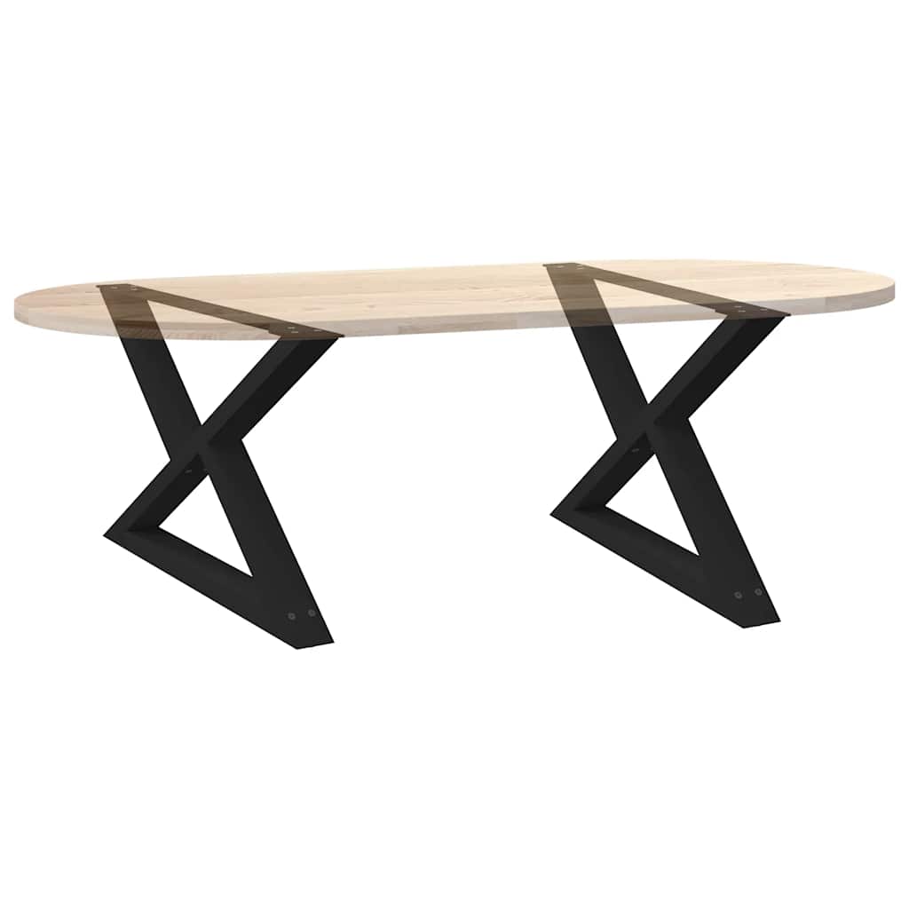 vidaXL Coffee Table Legs 2 pcs Black 70x(42-43,3) cm Steel