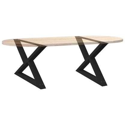 vidaXL Coffee Table Legs 2 pcs Black 70x(42-43,3) cm Steel