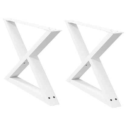 vidaXL Coffee Table Legs 2 pcs White 70x(42-43.3) cm Steel