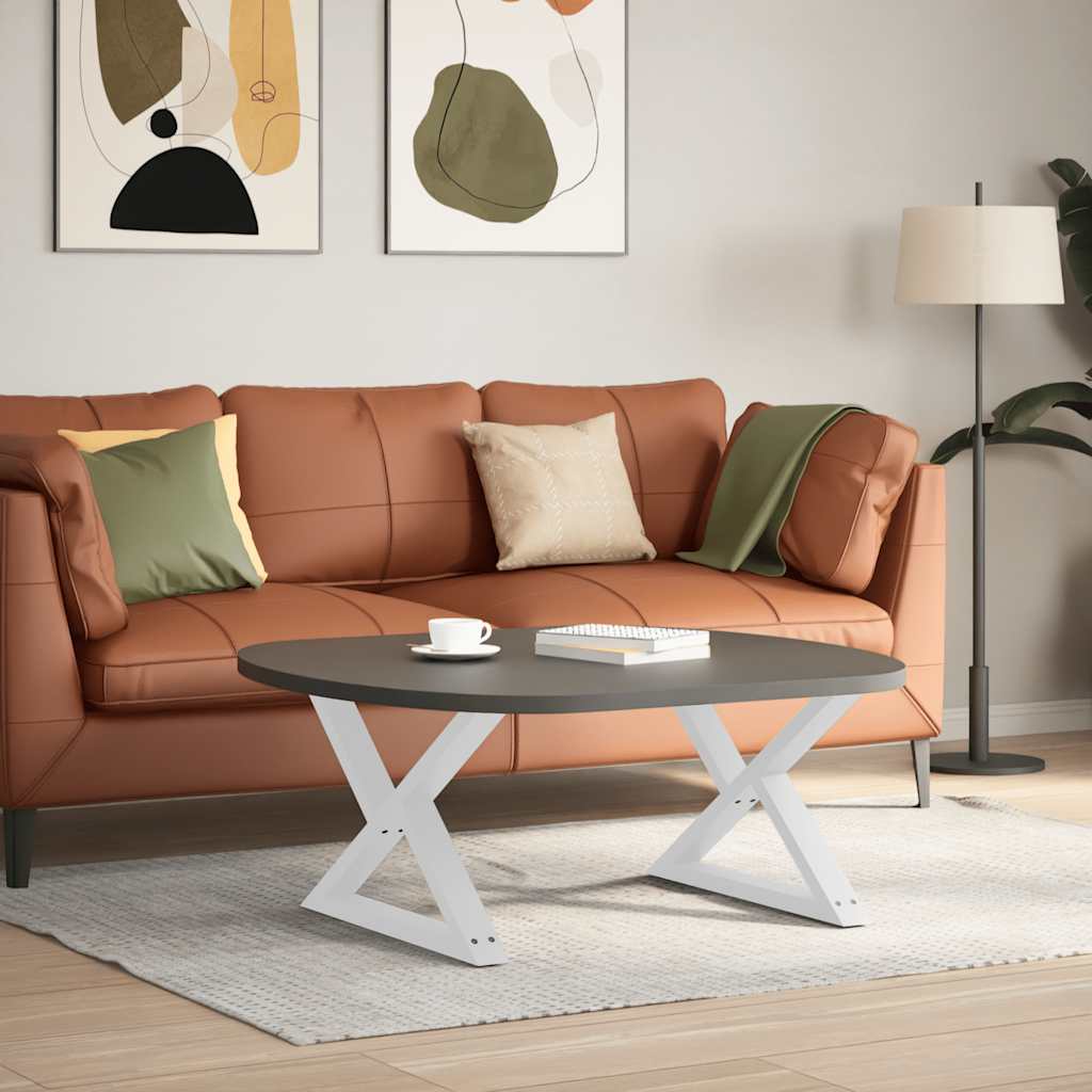 vidaXL Coffee Table Legs 2 pcs White 70x(42-43.3) cm Steel
