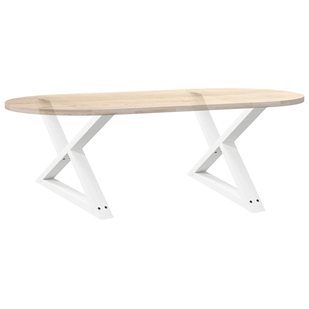 vidaXL Coffee Table Legs 2 pcs White 70x(42-43.3) cm Steel