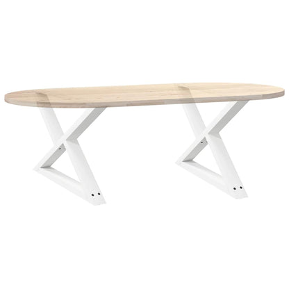 vidaXL Coffee Table Legs 2 pcs White 70x(42-43.3) cm Steel