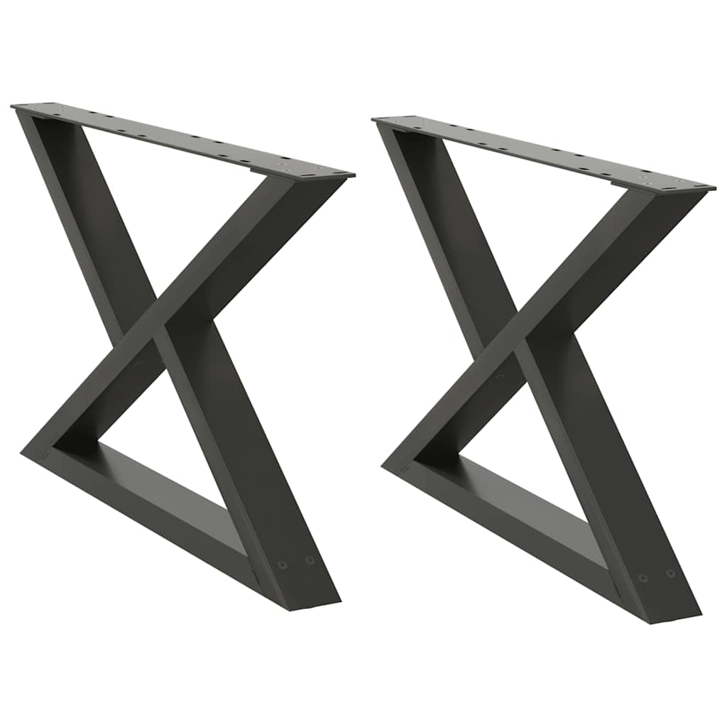 vidaXL Coffee Table Legs 2 pcs Anthracite 70x(42-43.3) cm Steel