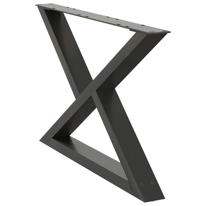 vidaXL Coffee Table Legs 2 pcs Anthracite 70x(42-43.3) cm Steel